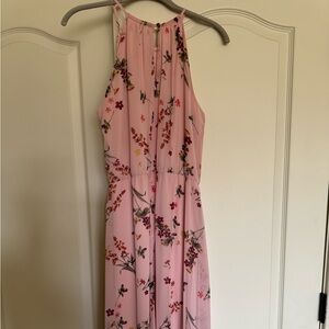WHBM Floral Halter Maxi Dress in Light Pink